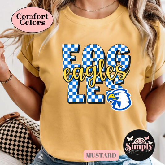 Eagles Checkered Stack Tee