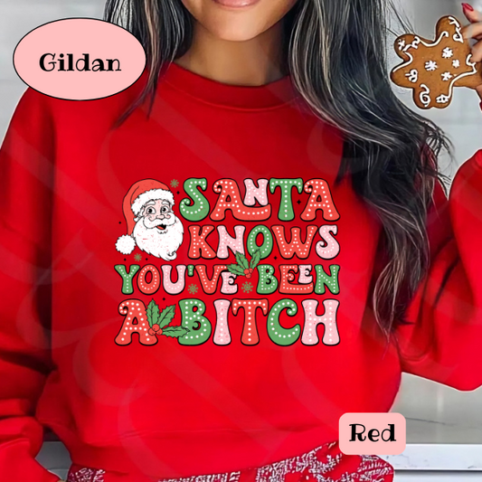 Santa knows you've been a B***h Sweatshirt