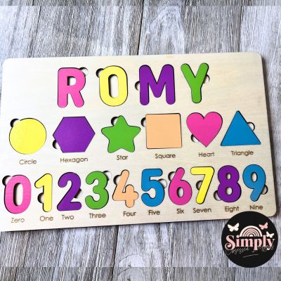 Personalized NAME, NUMBERS & SHAPES PUZZLE *DISCOUNTED AT CHECKOUT*