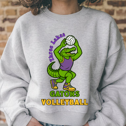 Three Lakes Gators Setting Alligator Volleyball Sweatshirt