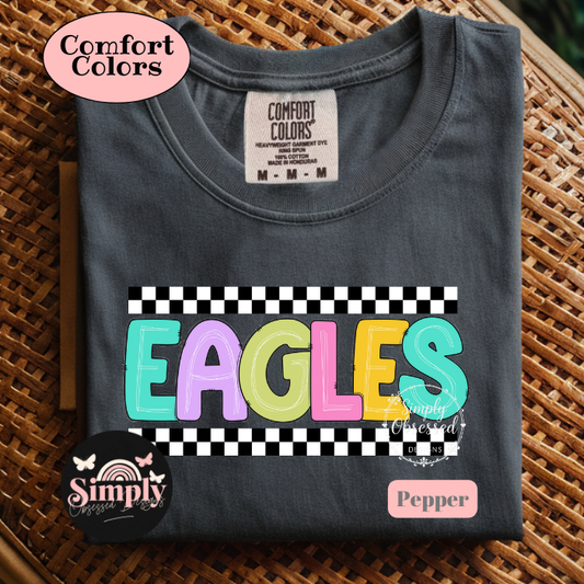 Retro Checkered Eagles Tee