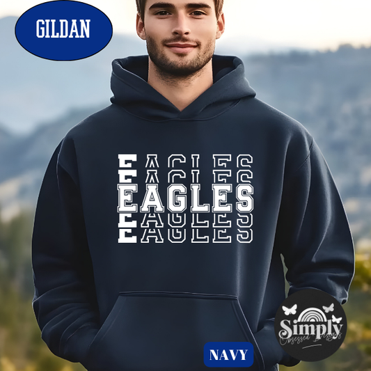 Eagles Stacked Hoodie- Unisex
