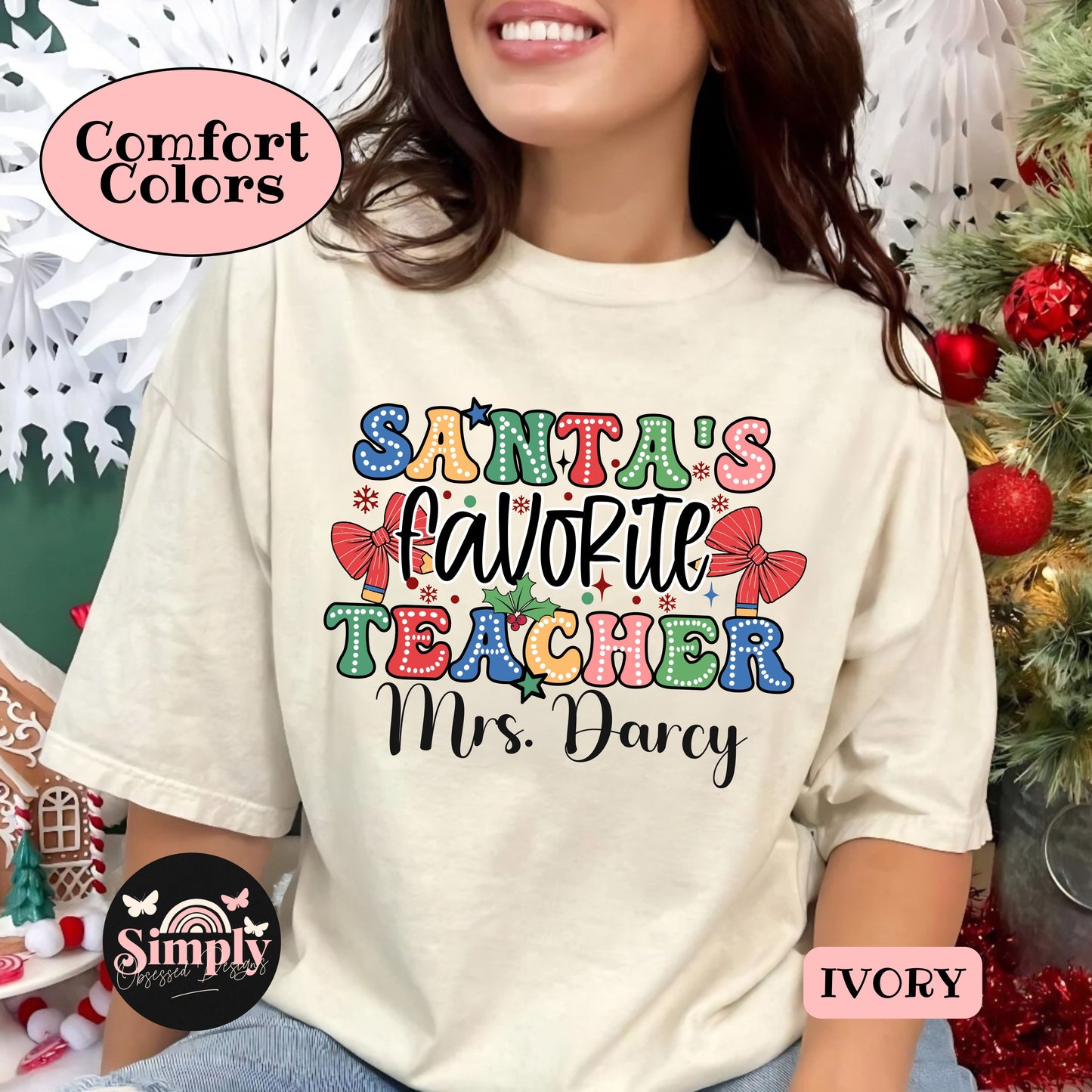 Santa's Favorite Teacher Tee Personalized