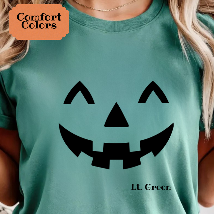 Jack-O’-Lantern Face T-Shirt – Comfort Colors – Halloween Pumpkin Tee – Fall Graphic Shirt