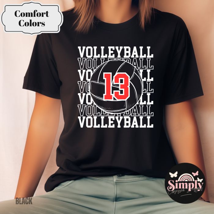 Volleyball Stack with Ball & Number