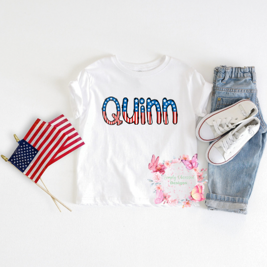 Flag Stars & Stripes Name Shirt