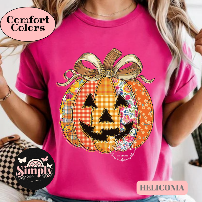 Faux Quilted Jack 'O Lantern Tee
