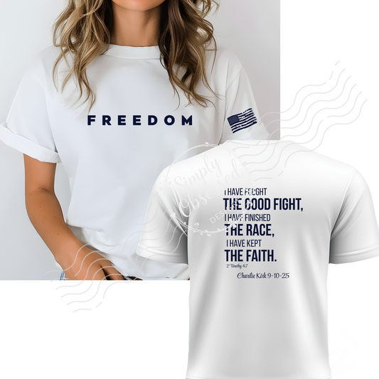 Freedom American Flag Tee with Back design