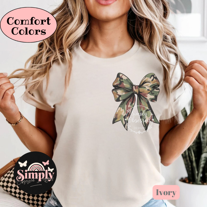 Camo Coquette Left Chest Tee