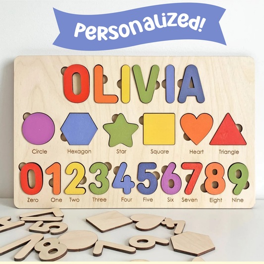 Personalized NAME, NUMBERS & SHAPES PUZZLE *DISCOUNTED AT CHECKOUT*