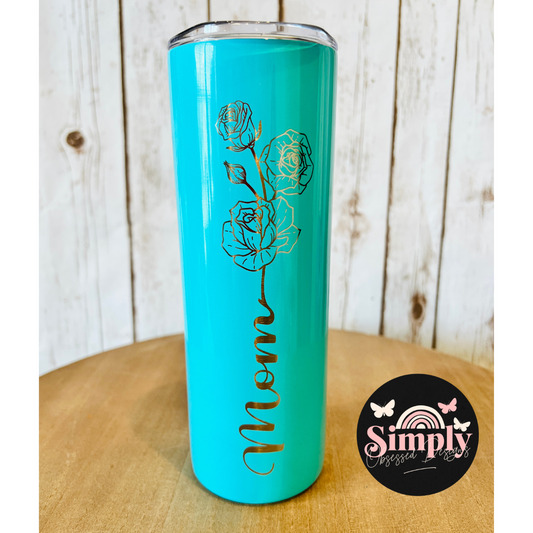 Laser Engraved Mom tumbler