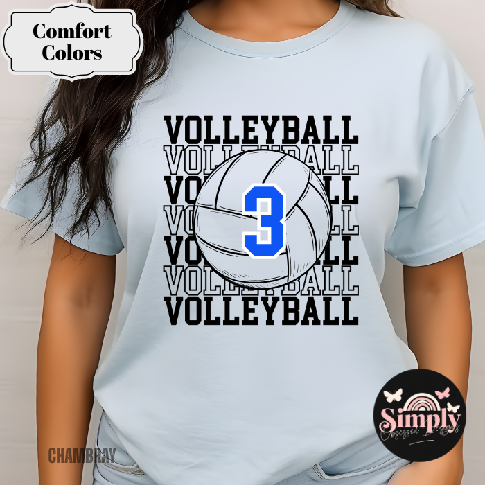 Volleyball Stack with Ball & Number