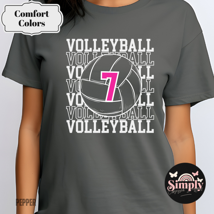 Volleyball Stack with Ball & Number